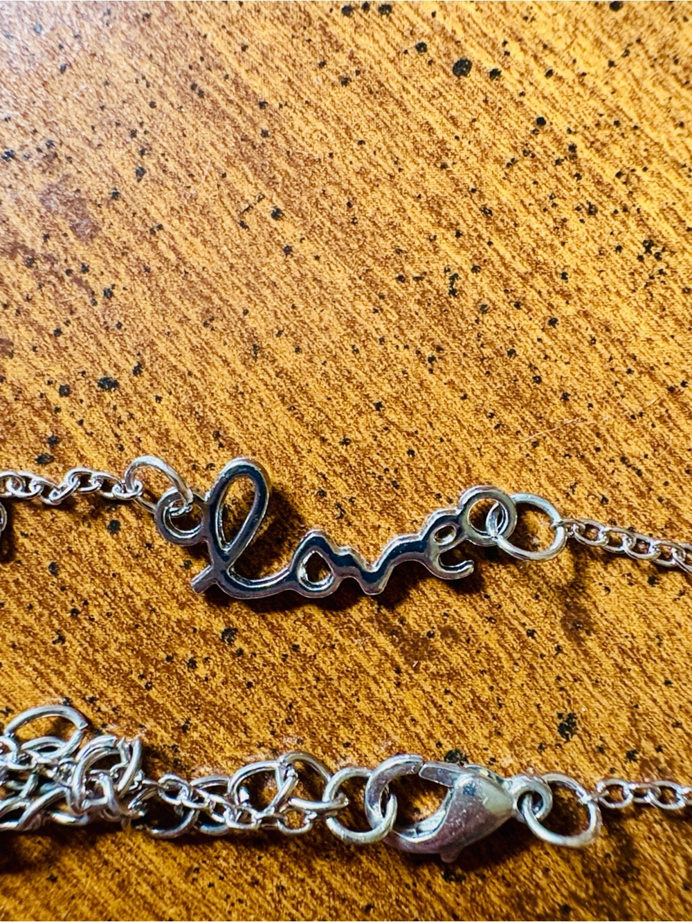 Silver 'Love' Script Chain Bracelet - Women's Jewelry